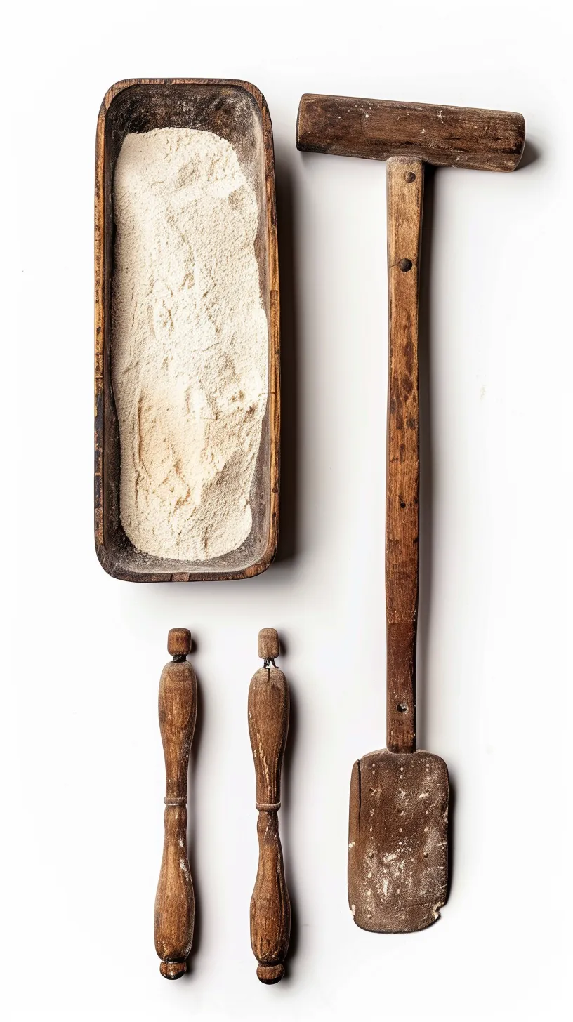 Four vintage wooden bread-making tools